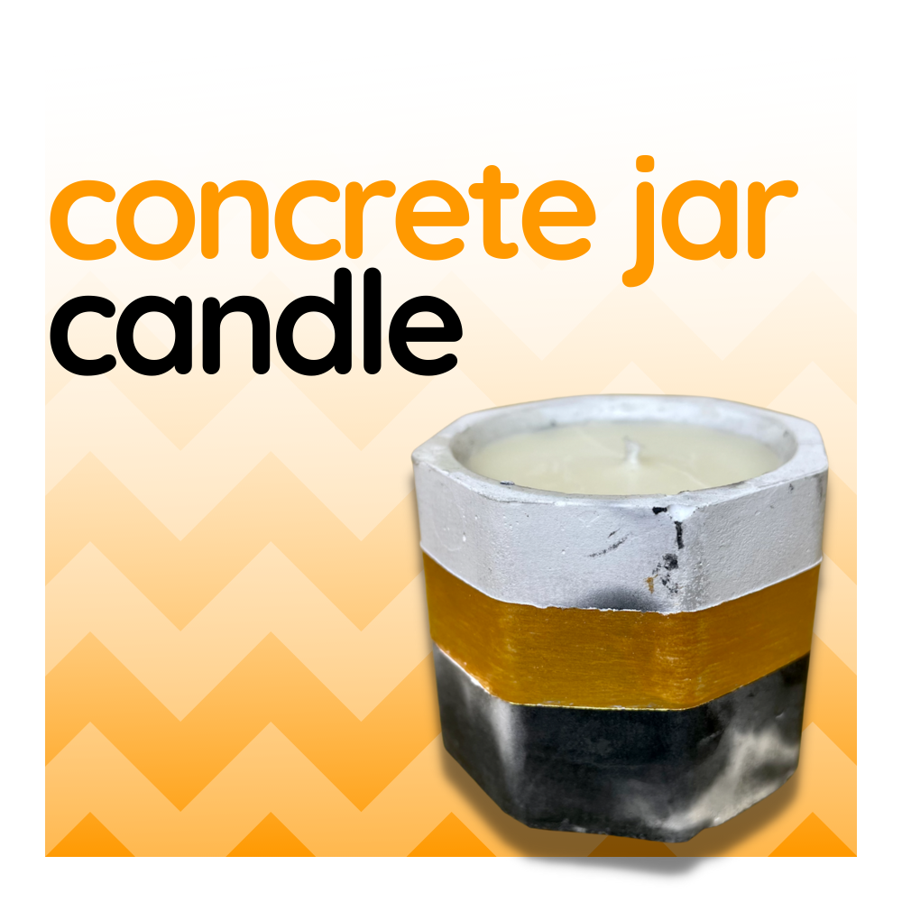 Painted Concrete Jar Scented Candle