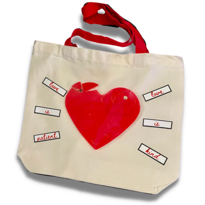 Power of Love - Duotone Red/White Canvas Tote Bag