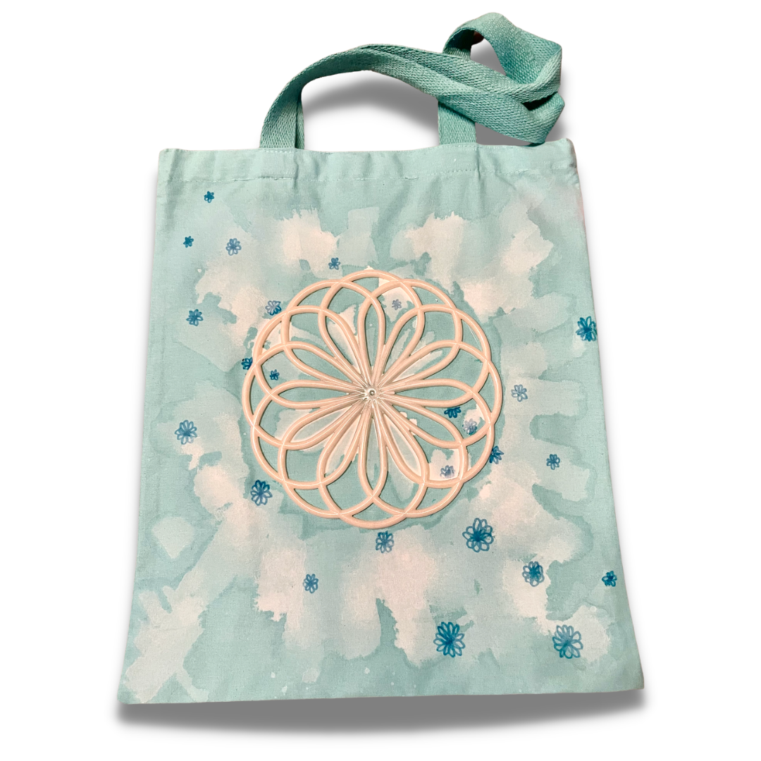 Serenity - Turquoise Canvas Tote Bag