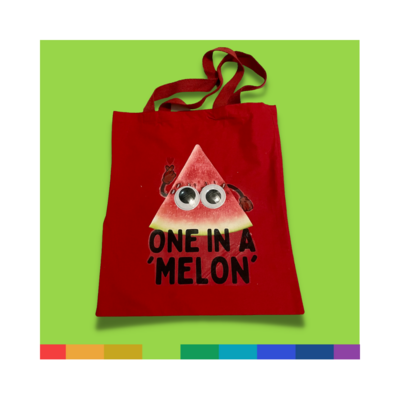 One in a Melon - Red Canvas Tote Bag