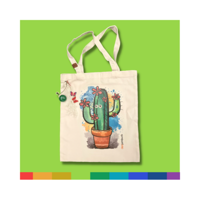 Cactus is Feeling Pretty - Nature Illuminated Canvas Tote Bag