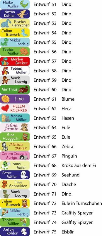 Namensticker: 3 Blatt = 60 Etiketten Namensticker: 3 Blatt = 60 Etiketten