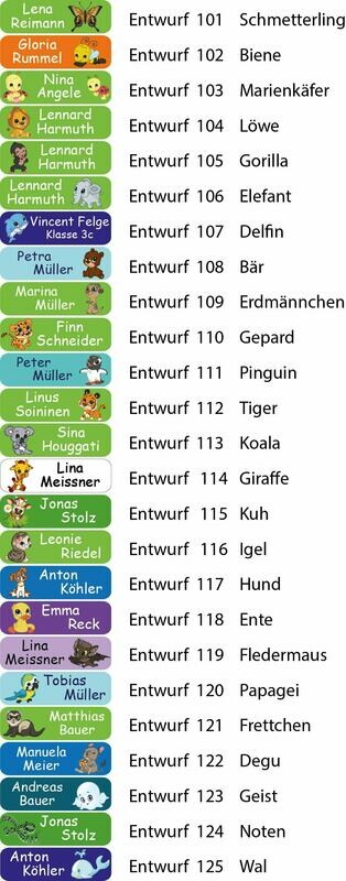 Namensticker: 3 Blatt = 60 Etiketten Namensticker: 3 Blatt = 60 Etiketten