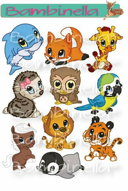 Stickerparade Klebesticker - bunte Mischung Tiere - 10 Sticker Stickerparade Klebesticker - bunte Mischung Tiere - 10 Sticker