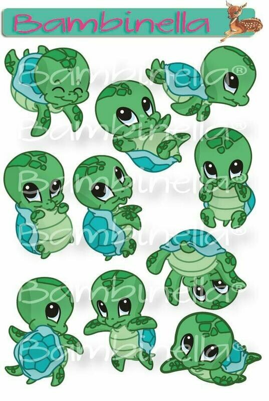 Stickerparade – Wasserschildkröte - 10 Sticker Stickerparade – Wasserschildkröte - 10 Sticker