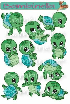 Stickerparade – Wasserschildkröte - 10 Sticker
