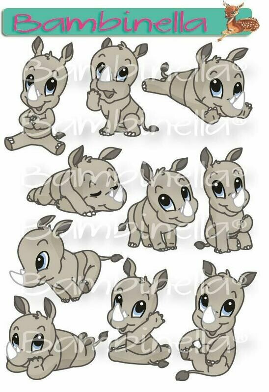 Stickerparade – Nashorn Rhino - 10 Sticker Stickerparade – Nashorn Rhino - 10 Sticker