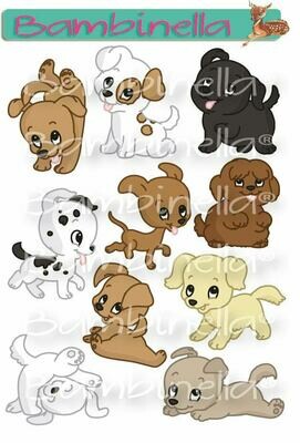 Stickerparade – Hundewelpen - 10 Sticker