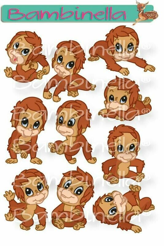 Stickerparade – Affe Orang Utan - 10 Sticker Stickerparade – Affe Orang Utan - 10 Sticker