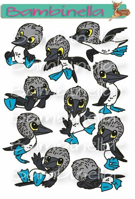 Stickerparade – Blaufußtölpel- 10 Sticker Stickerparade – Blaufußtölpel- 10 Sticker