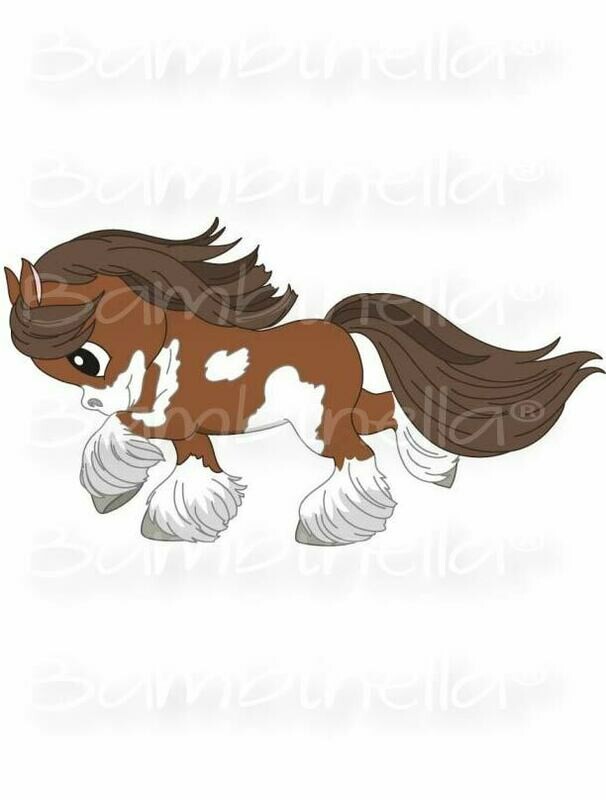 Bügelbild Velour/Flock Bügelapplikation: Clydesdale Pferd Bügelbild Velour/Flock Bügelapplikation: Clydesdale Pferd