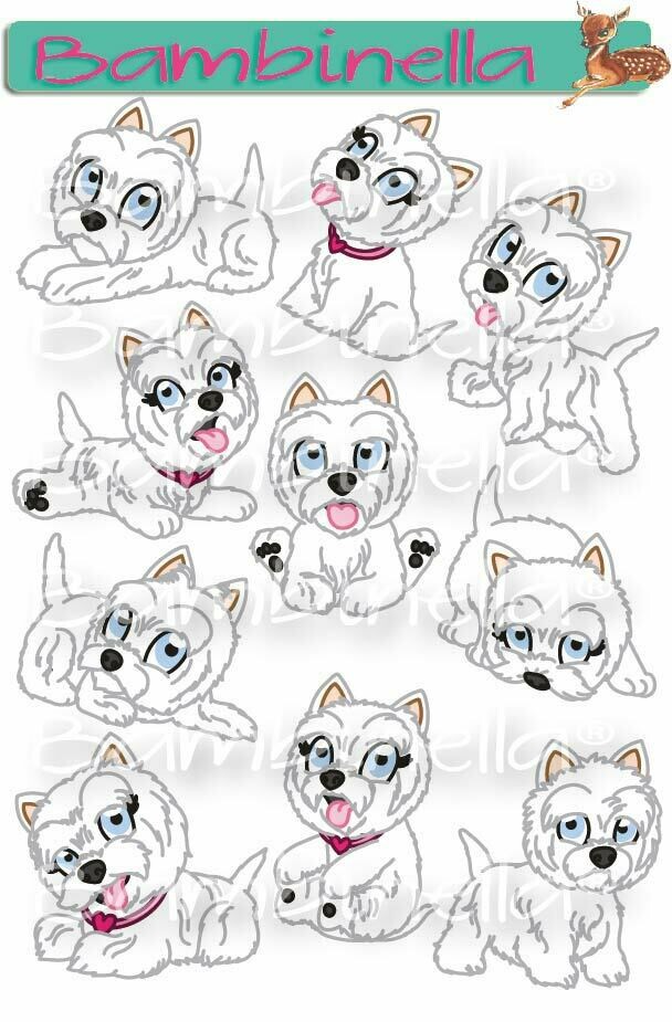 Stickerparade – Westhighland Terrier - 10 Sticker