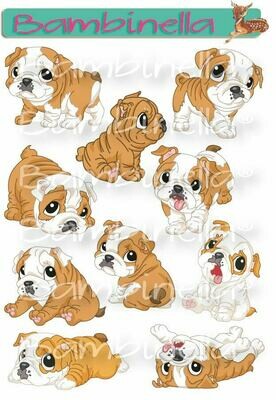 Stickerparade – Englische Bulldogge - 10 Sticker
