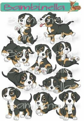Stickerparade – Entlebucher Sennenhund - 10 Sticker