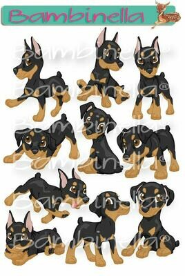 Stickerparade – Dobermann - 10 Sticker