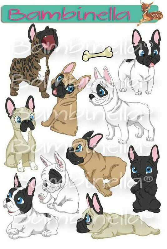 Stickerparade – Französische Bulldogge - 10 Sticker Stickerparade – Französische Bulldogge - 10 Sticker