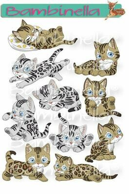 Stickerparade – Katze Bengalkatze - 10 Sticker