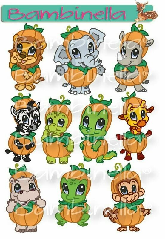 Stickerparade – Zootiere im Kürbis - 10 Sticker Stickerparade – Zootiere im Kürbis - 10 Sticker