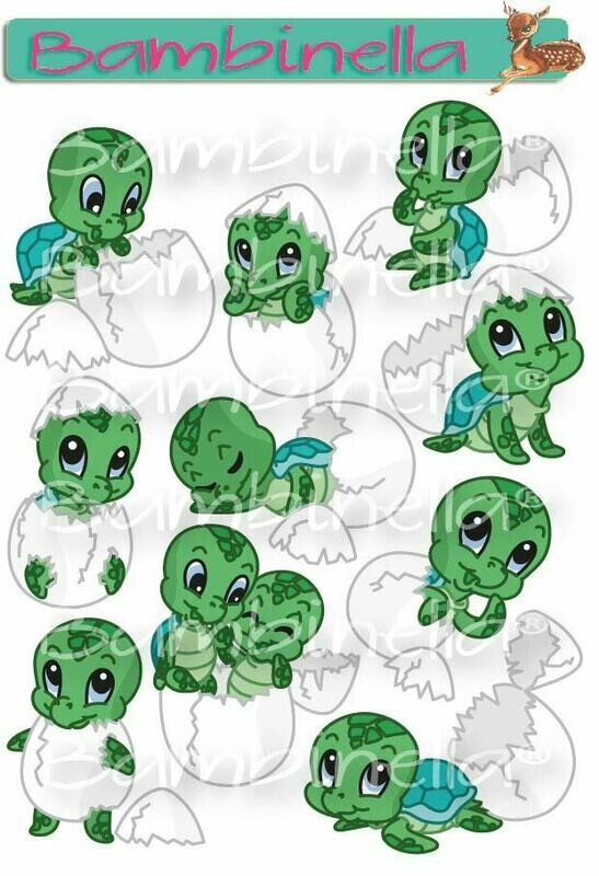 Stickerparade – Wasserschildkröte aus dem Ei- 10 Sticker Stickerparade – Wasserschildkröte aus dem Ei- 10 Sticker