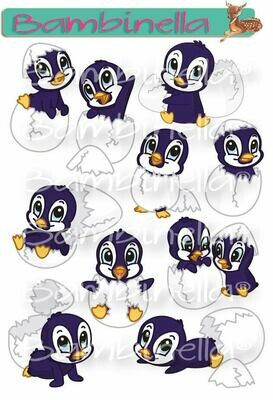 Stickerparade – Pinguin aus dem Ei - 10 Sticker