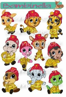 Stickerparade – Zootiere Feuerwehr - 10 Sticker