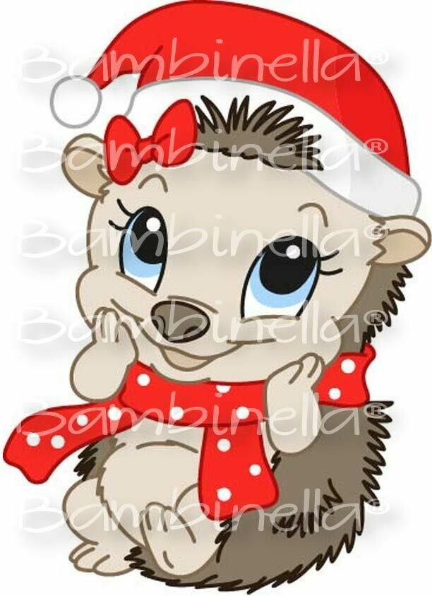 Bügelbild  Velour/Flock Bügelapplikation: Igel Weihnachten