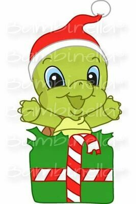 Bügelbild Velour/Flock Bügelapplikation: Schildkröte Weihnachten Bügelbild Velour/Flock Bügelapplikation: Schildkröte Weihnachten
