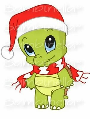 Bügelbild Velour/Flock Bügelapplikation: Schildkröte Weihnachten Bügelbild Velour/Flock Bügelapplikation: Schildkröte Weihnachten