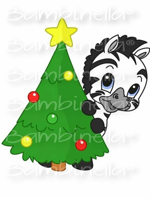 Bügelbild  Velour/Flock Bügelapplikation: Zebra Weihnachten