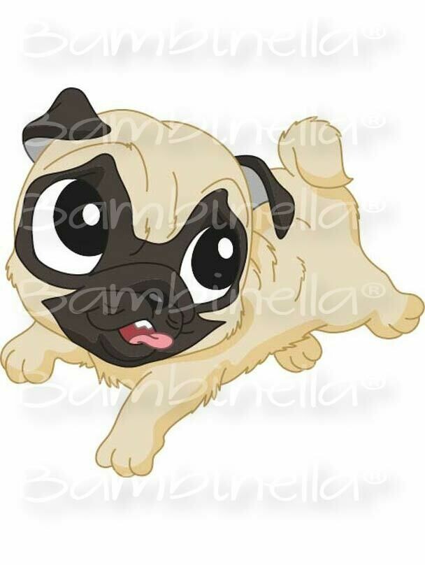 Bügelbild  Velour/Flock Bügelapplikation: Mops