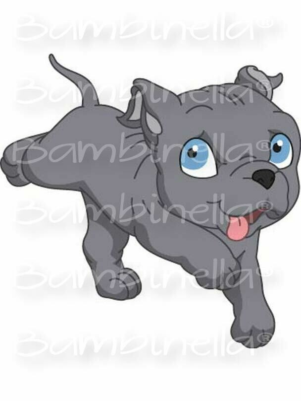 Bügelbild  Velour/Flock Bügelapplikation: Pit Bull Terrier