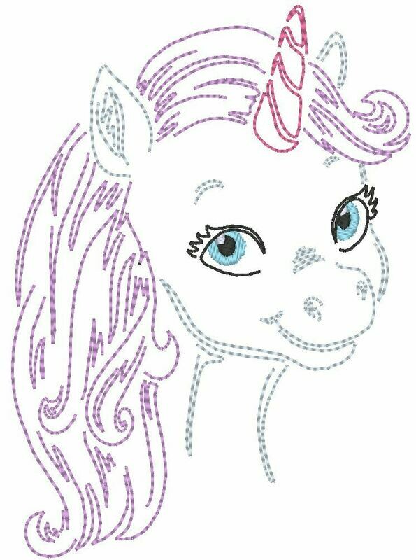 Stickdatei - Einhorn für 10 x 10cm Rahmen Stickdatei - Einhorn für 10 x 10cm Rahmen