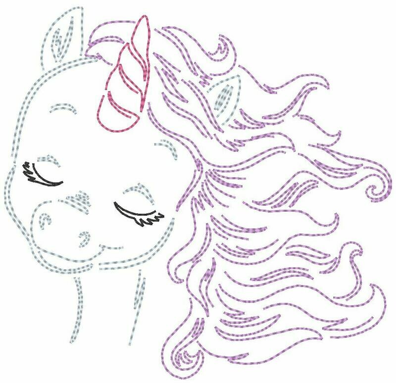 Stickdatei - Einhorn für 10 x 10cm Rahmen Stickdatei - Einhorn für 10 x 10cm Rahmen