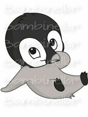 Bügelbild Velour/Flock Bügelapplikation: Pinguin