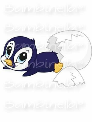 Bügelbild Velour/Flock Bügelapplikation: Pinguin