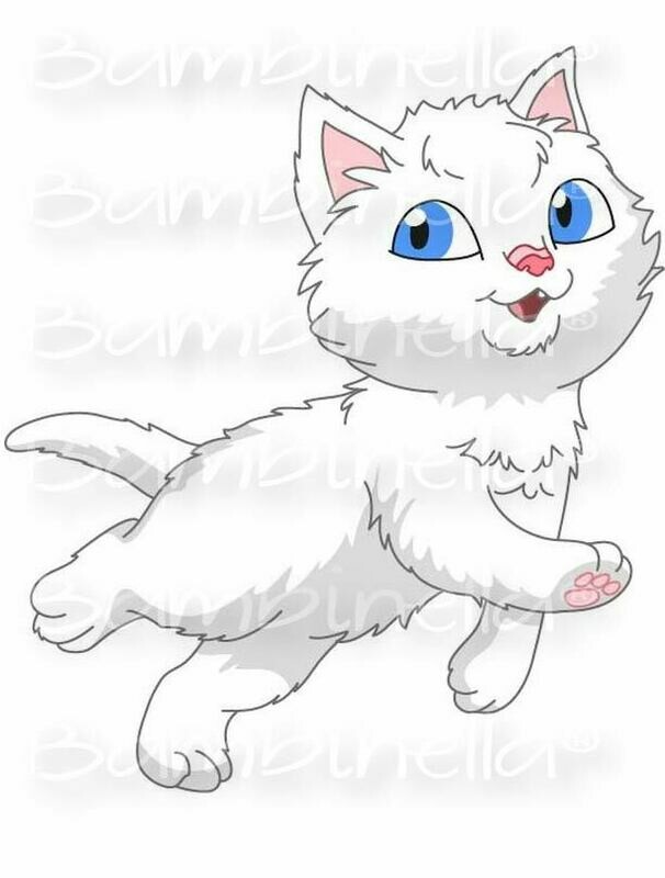 Bügelbild Velour/Flock Bügelapplikation: Angora Katze Bügelbild Velour/Flock Bügelapplikation: Angora Katze