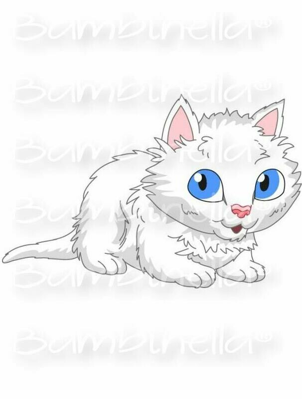 Bügelbild Velour/Flock Bügelapplikation: Angora Katze Bügelbild Velour/Flock Bügelapplikation: Angora Katze
