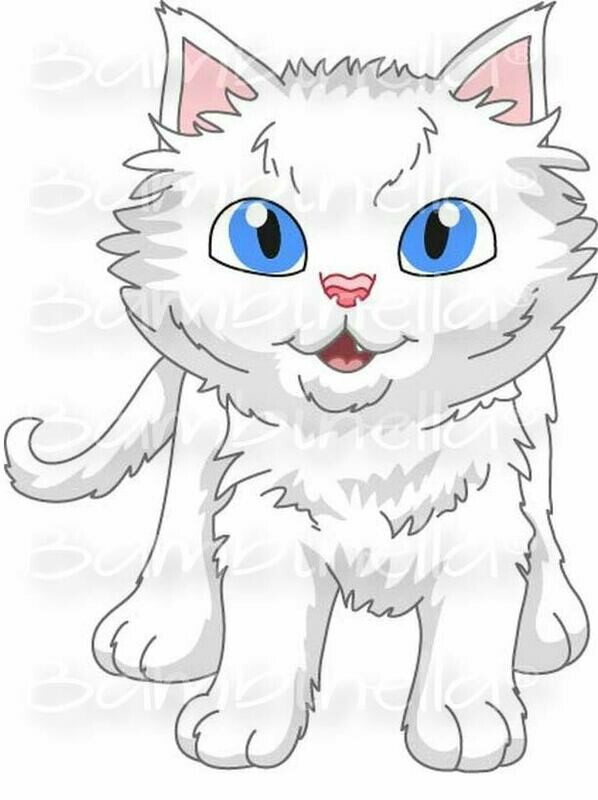 Bügelbild Velour/Flock Bügelapplikation: Angora Katze Bügelbild Velour/Flock Bügelapplikation: Angora Katze