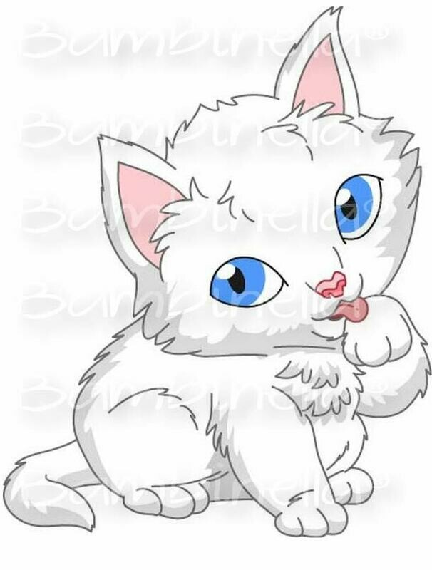 Bügelbild Velour/Flock Bügelapplikation: Angora Katze Bügelbild Velour/Flock Bügelapplikation: Angora Katze