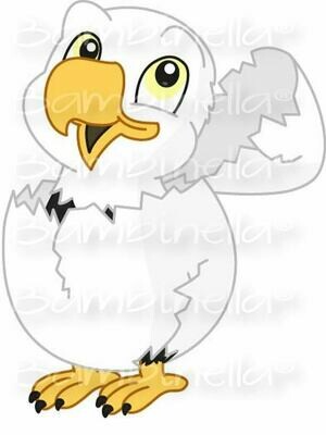 Bügelbild Velour/Flock Bügelapplikation: Adler aus dem Ei