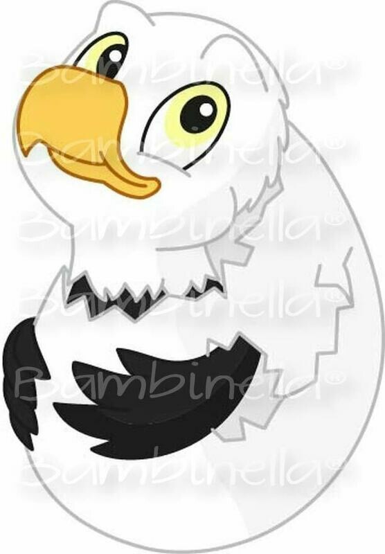 Bügelbild Velour/Flock Bügelapplikation: Adler aus dem Ei Bügelbild Velour/Flock Bügelapplikation: Adler aus dem Ei
