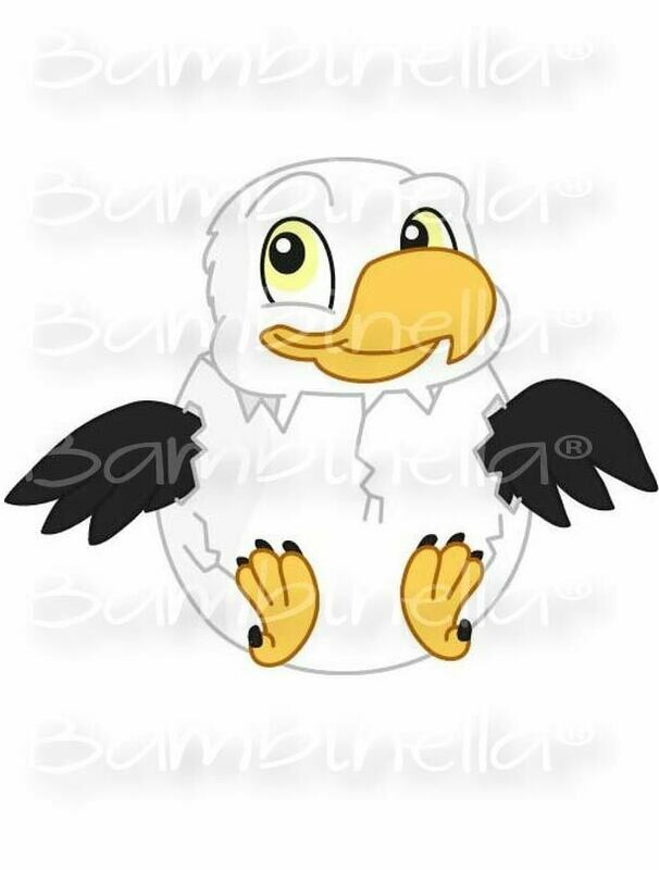 Bügelbild Velour/Flock Bügelapplikation: Adler aus dem Ei Bügelbild Velour/Flock Bügelapplikation: Adler aus dem Ei