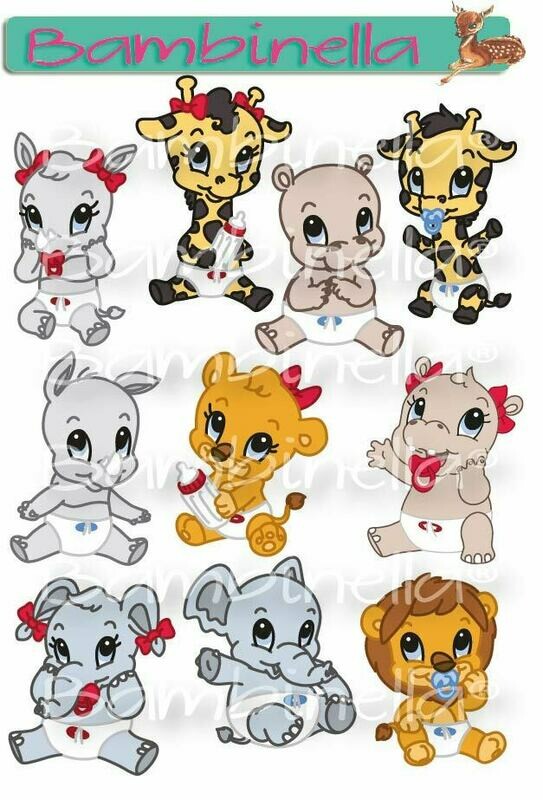 Stickerparade – Zootiere in Pampers - 10 Sticker Stickerparade – Zootiere in Pampers - 10 Sticker