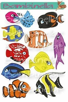 Stickerparade – Tropenfisch - 10 Sticker