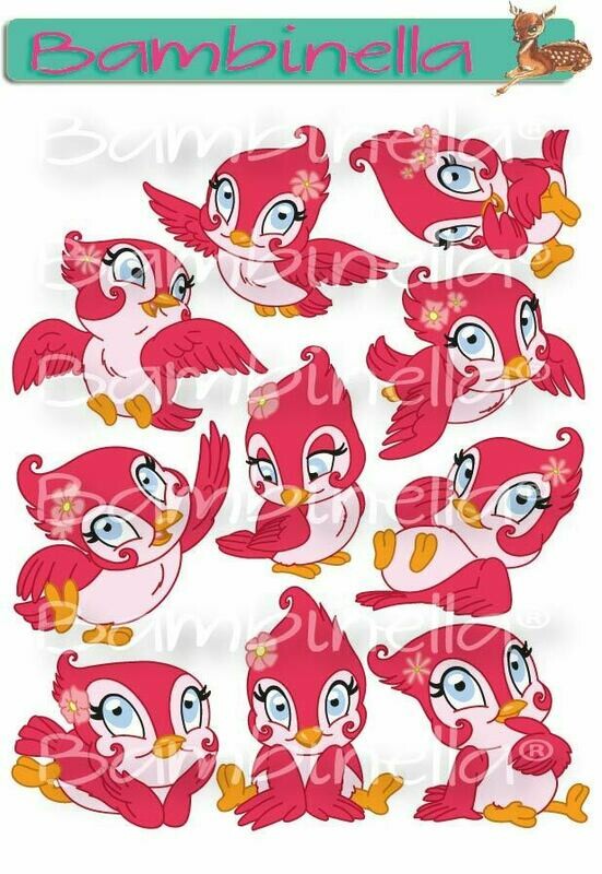 Stickerparade – Vogel pink - 10 Sticker Stickerparade – Vogel pink - 10 Sticker