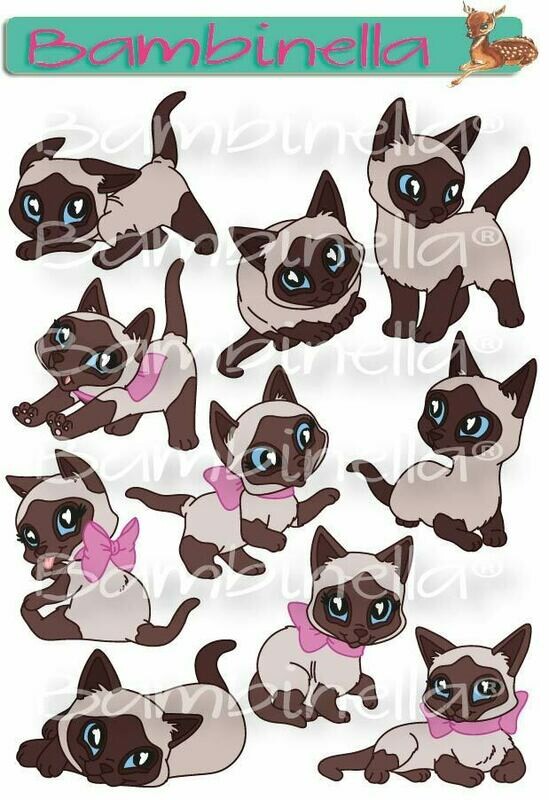 Stickerparade – Siamesische Katze - 10 Sticker Stickerparade – Siamesische Katze - 10 Sticker
