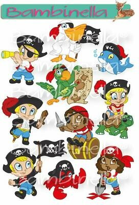 Stickerparade – Piraten Kinder - 10 Sticker