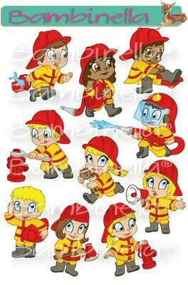 Stickerparade – Feuerwehr Kind - 10 Sticker