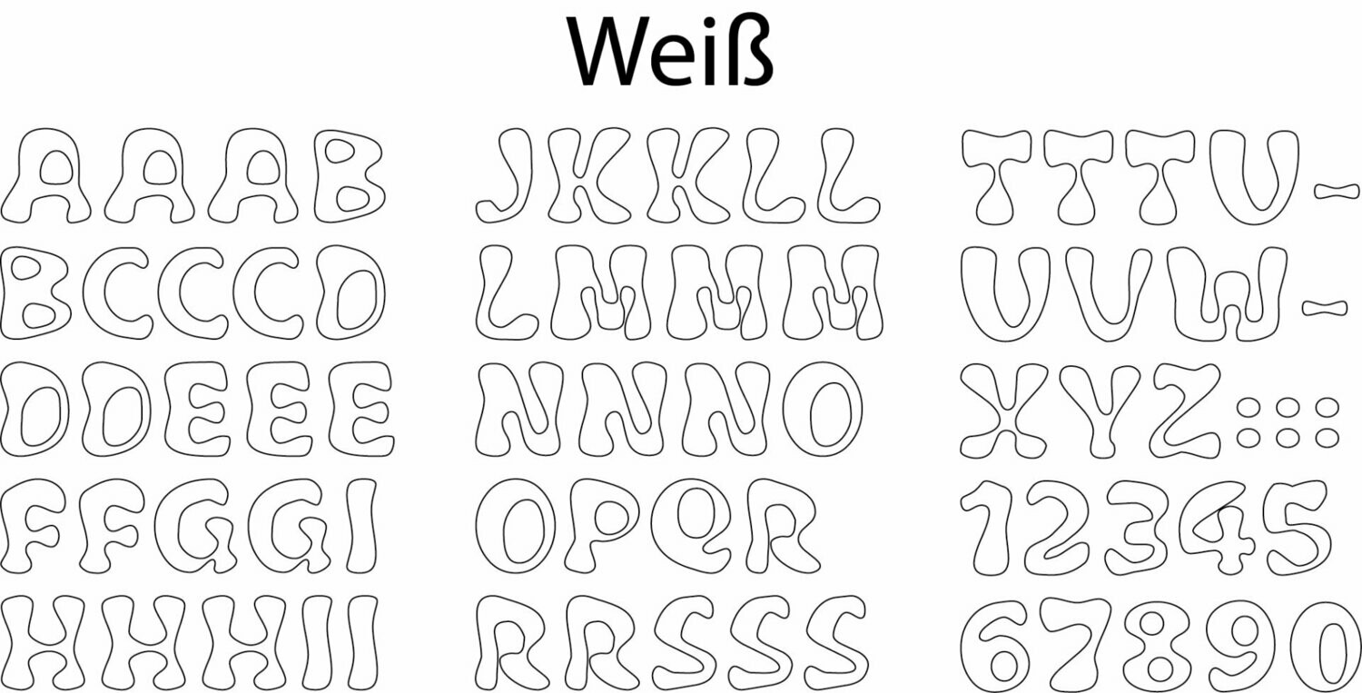 Bügelbild Bügelbuchstaben - ABC aus Velour