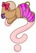 Bügelbild Buchstabe aus Velour - rosa mit Mäusen